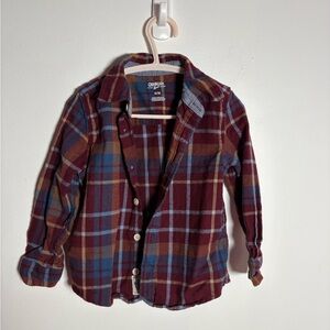 OshKosh B'gosh Kids Plaid Shirt - Burgundy and Blue